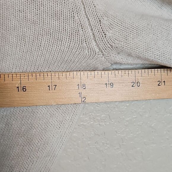 Theory Ivory Heather Rib Waist Wool Cashmere Long Sleeve Dress Large - Picture 10 of 10